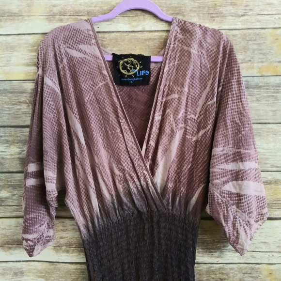 Blue Life Smocked Waist Maxi Dress Size Small - Picture 2 of 8